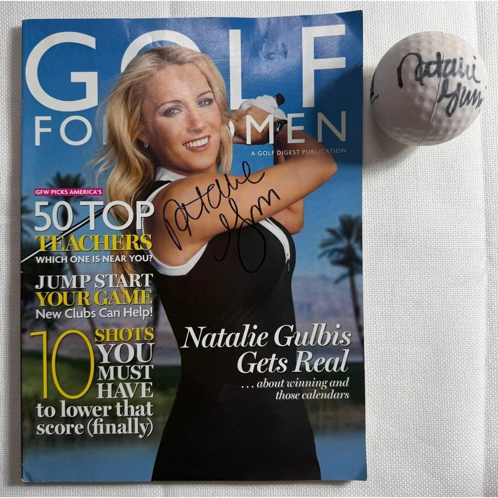 Natalie Gulbis Signed Golf For Women Magazine 2007 & Autographed LPGA Golf Ball